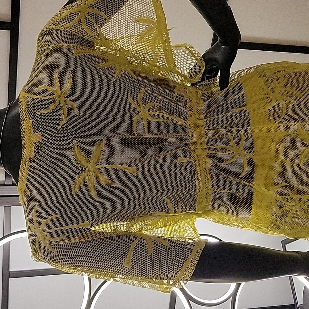 MIKEN Swim | 2-piece | Mesh Swimsuit Coverup | Sz. S | Mustard | NWOT + Swim top - Picture 9 of 17
